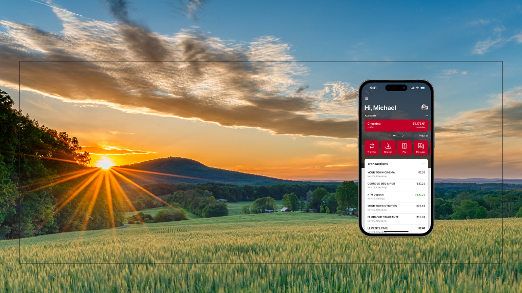 updated mobile banking menu screen shot on iphone image